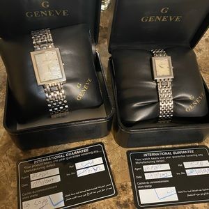 Geneve men and women matching watch set